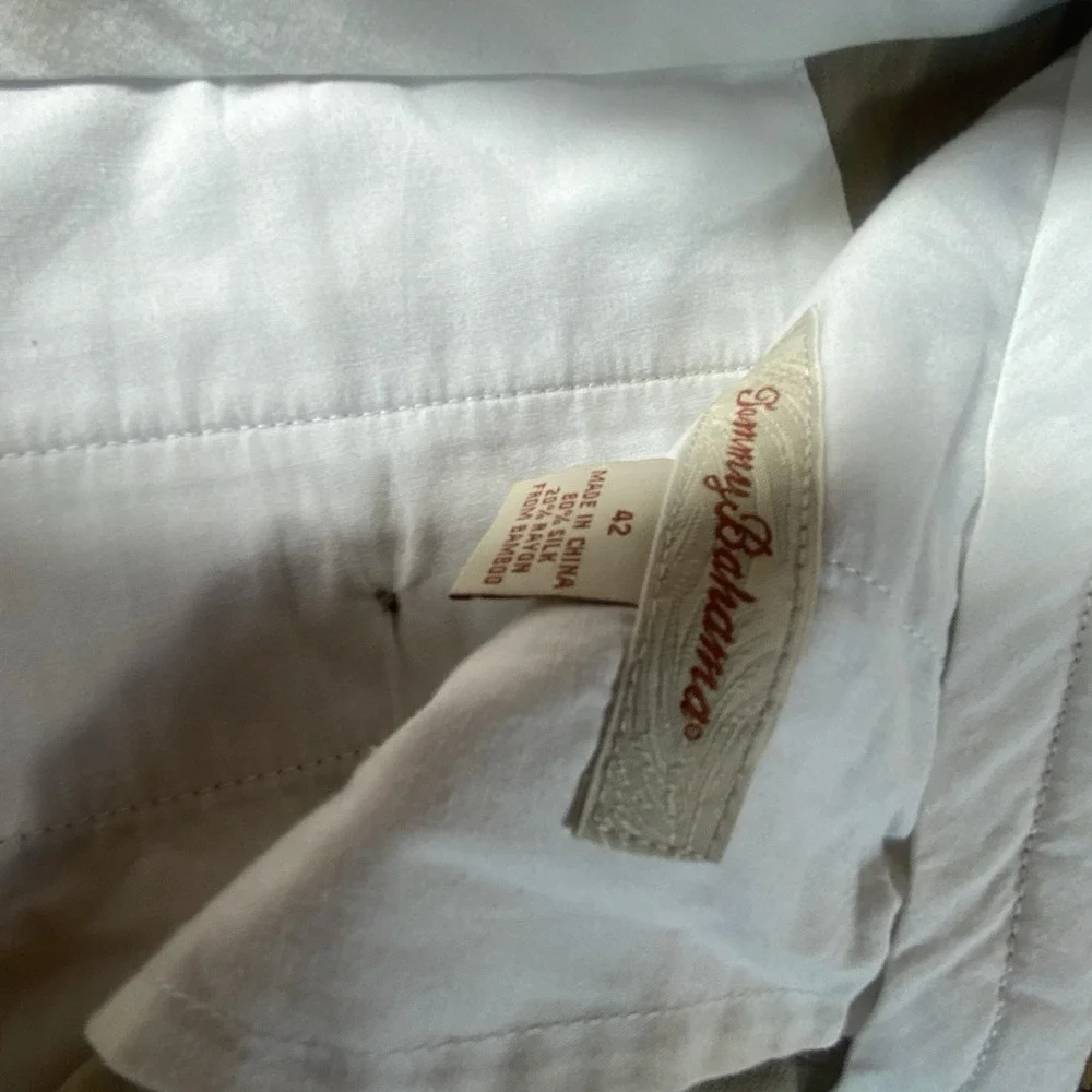 Tommy Bahama Men Shorts Size 42 Relax Khaki Brown Silk Chino Pleated Casual Golf
